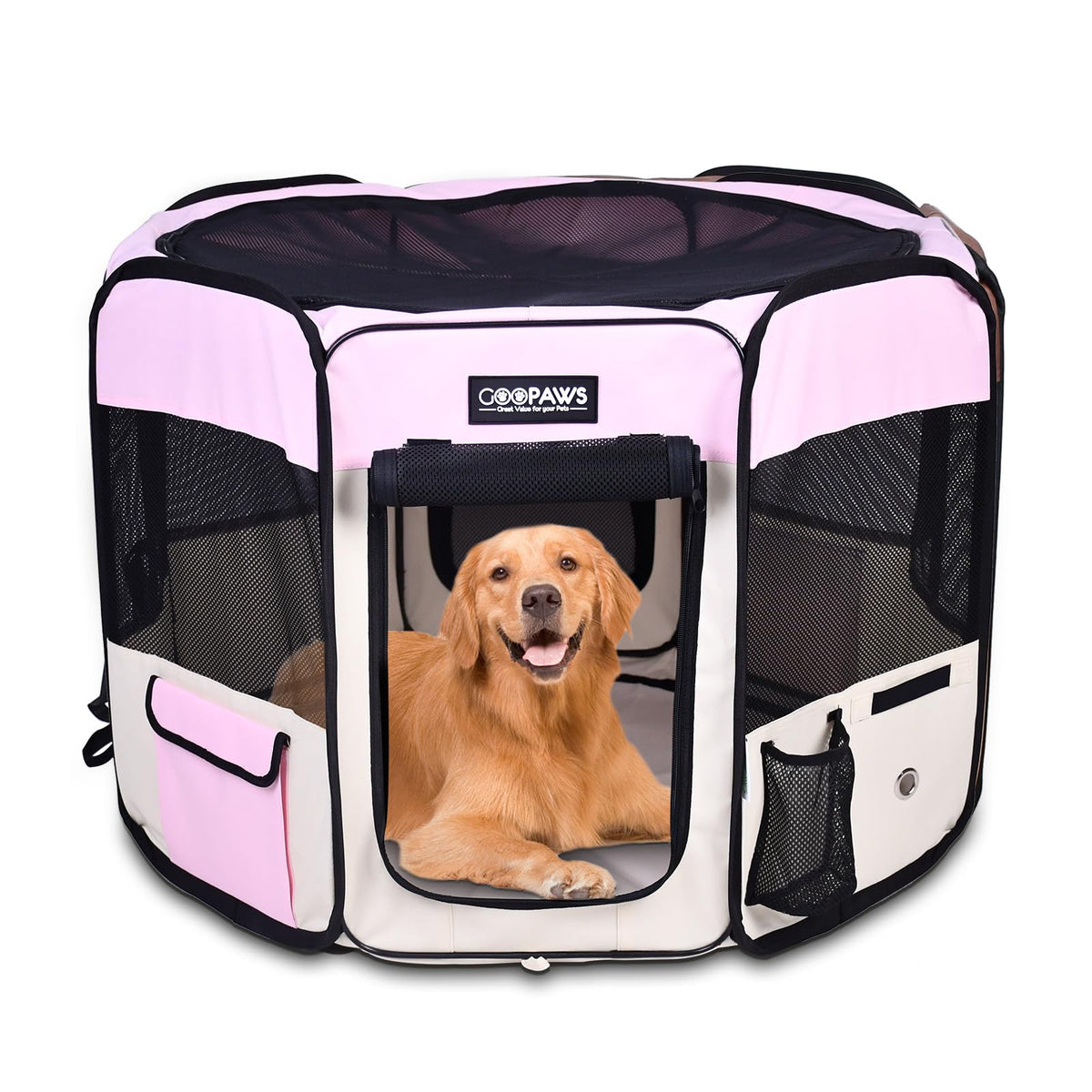 JESPET Pet Playpen in 61x61x30 Inch (Pack of 1), Pink