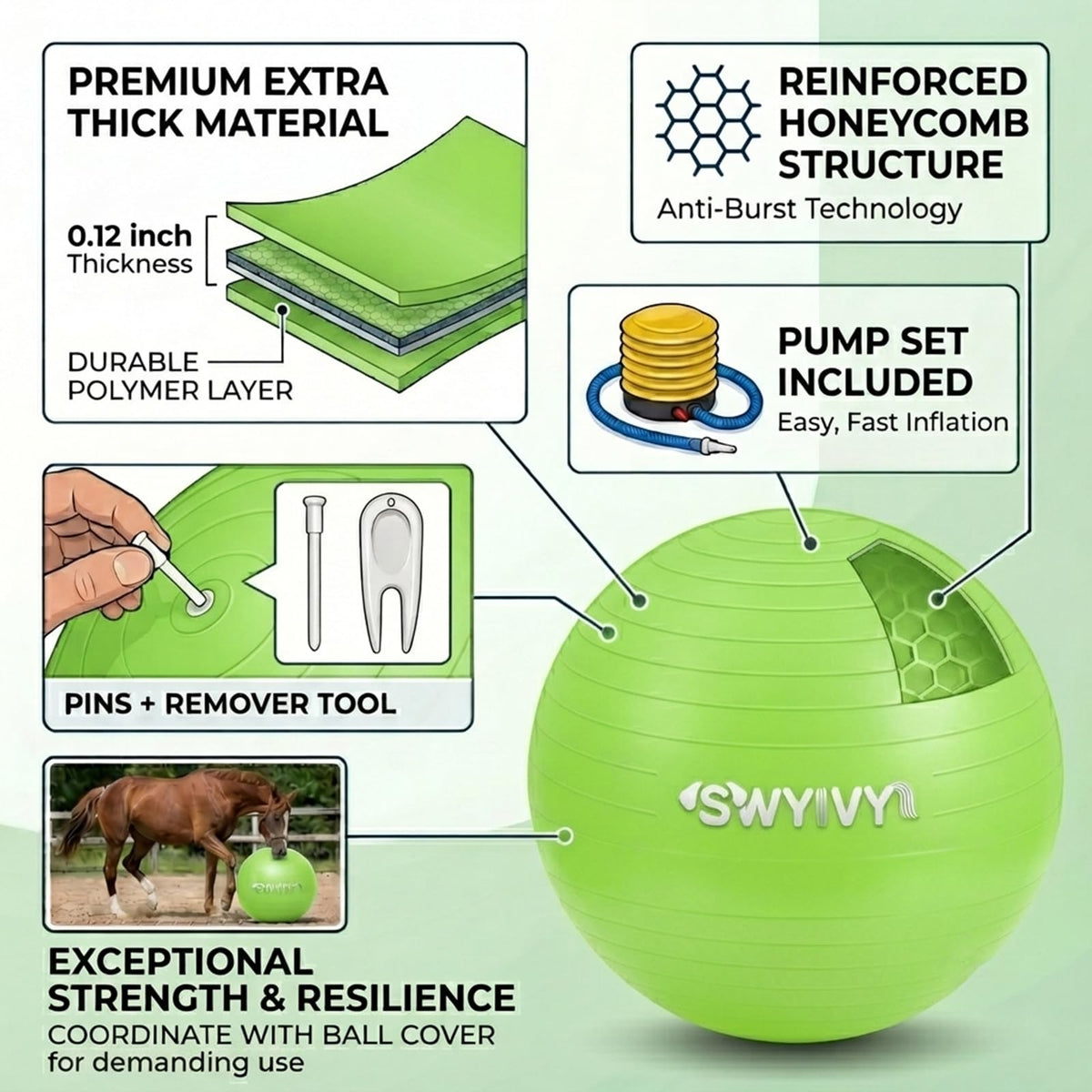 SWYIVY Recreation Ball in 40", Green Ball