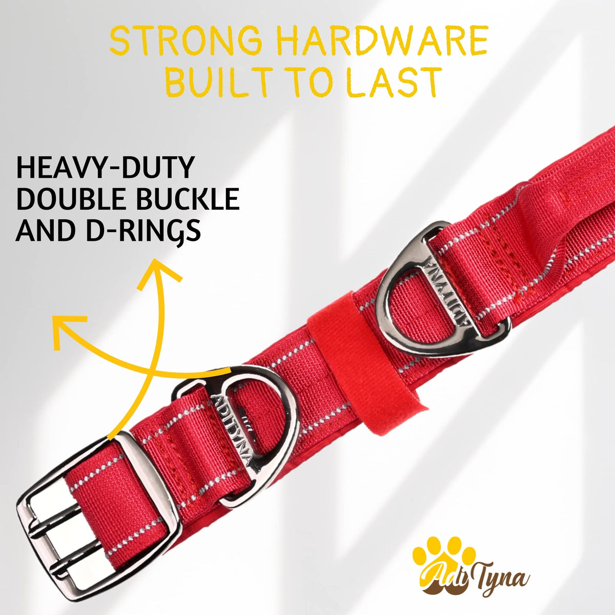 ADITYNA Animal Collar in Extra-Large: Fit 24-30" Neck, Red