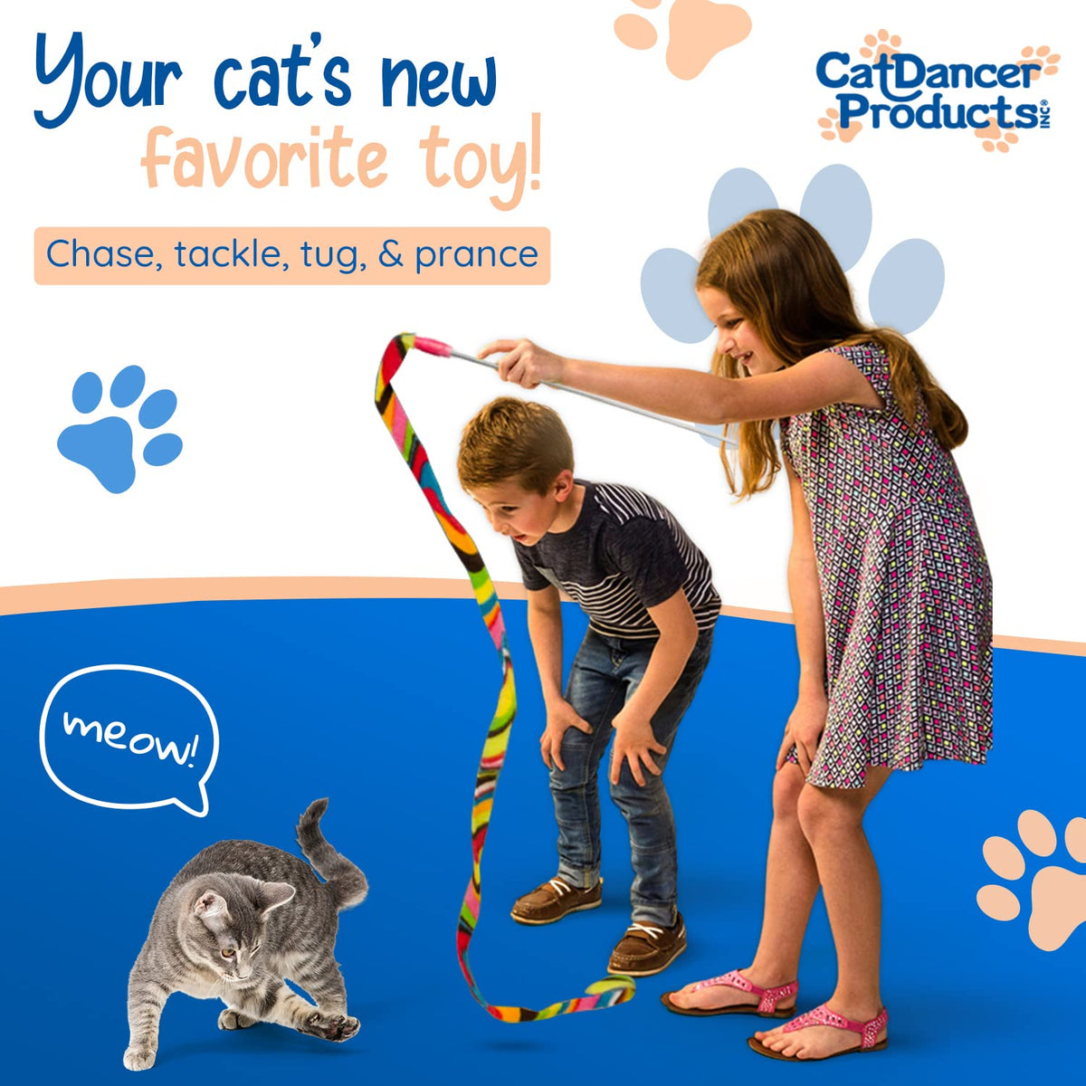 Cat Dancer Pet Toy in 1 pack, Multi Color Pattern (Colors Vary)