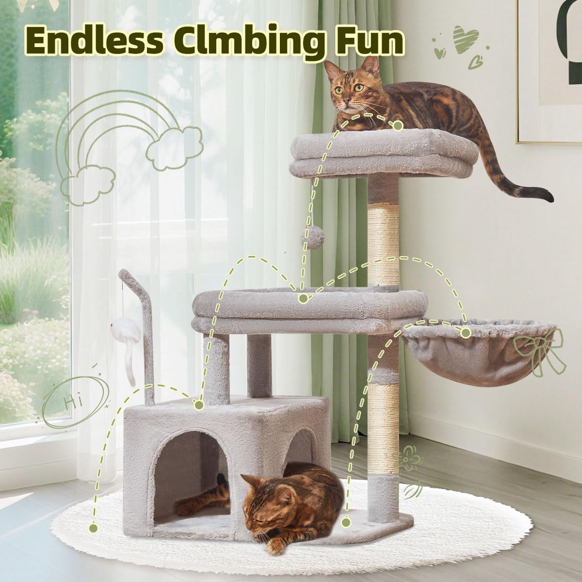 Taoqimiao Pet Activity Structure in L, Light Gray