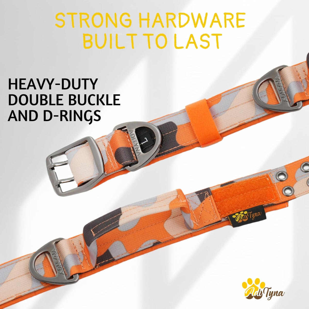 ADITYNA Animal Collar in Extra-Large: Fit 24-30" Neck, Camo Orange