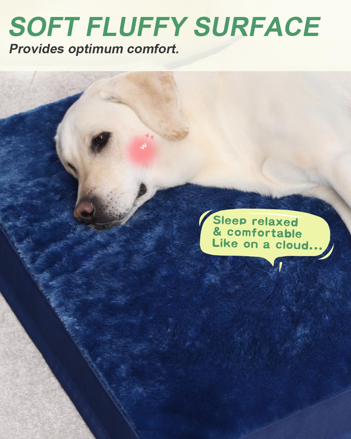KSIIA Pet Bed Mat in 35.0"L x 22.0"W x 3.0"Th, Blue