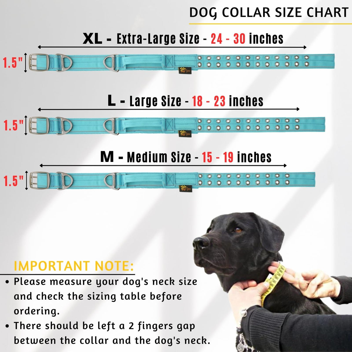 ADITYNA Animal Collar in Extra-Large: Fit 24-30" Neck, Blue