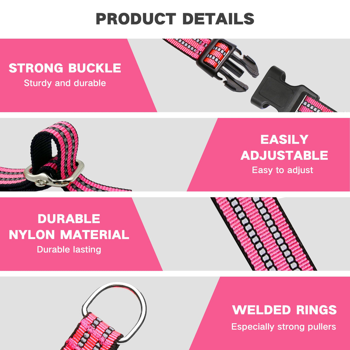 Hikiko Animal Collar in Small, Hot Pink
