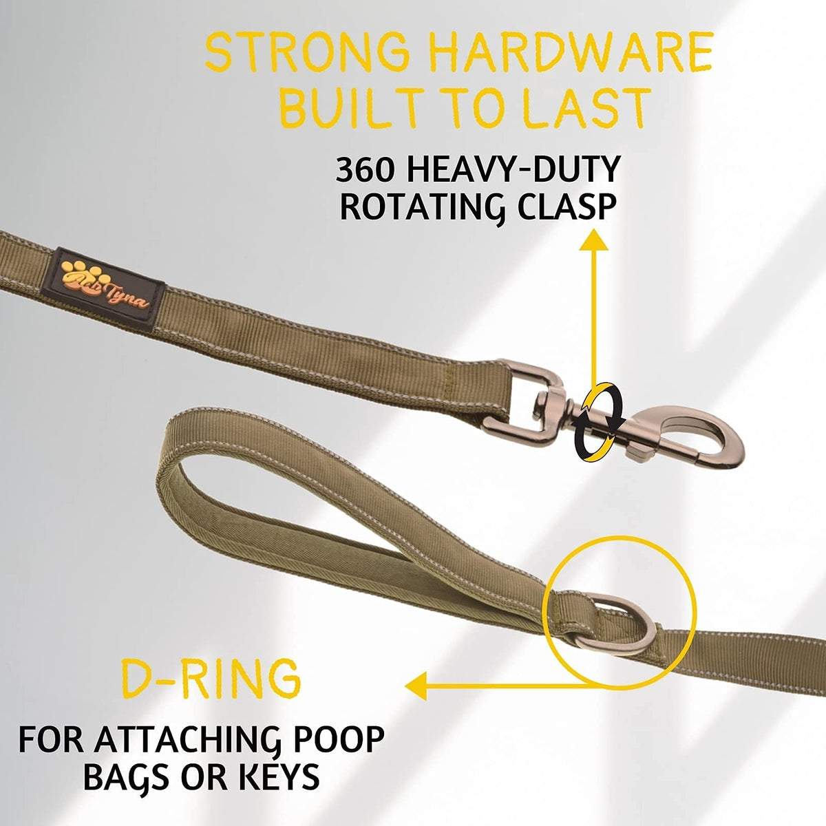 ADITYNA Leash in Medium, Large and Extra-Large, Ranger Green