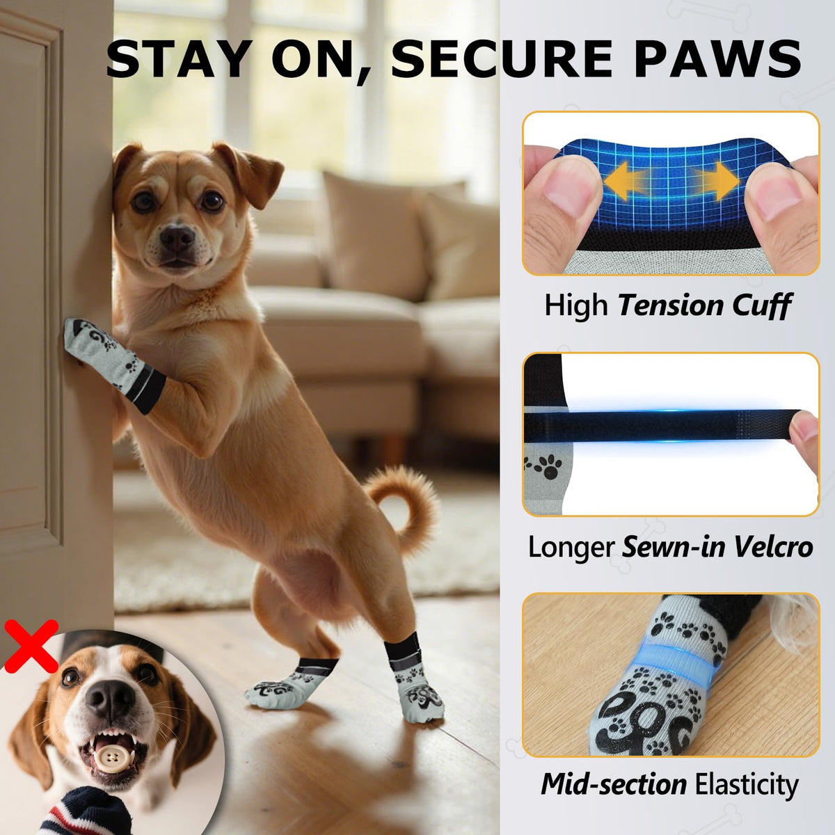 ROUWINNE Paw Hoof Protector in XS(Pack of 4), Light Grey and Black
