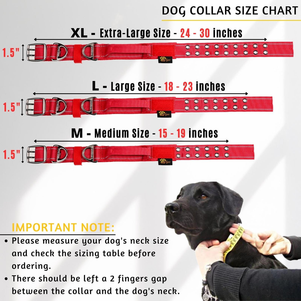 ADITYNA Animal Collar in Extra-Large: Fit 24-30" Neck, Red