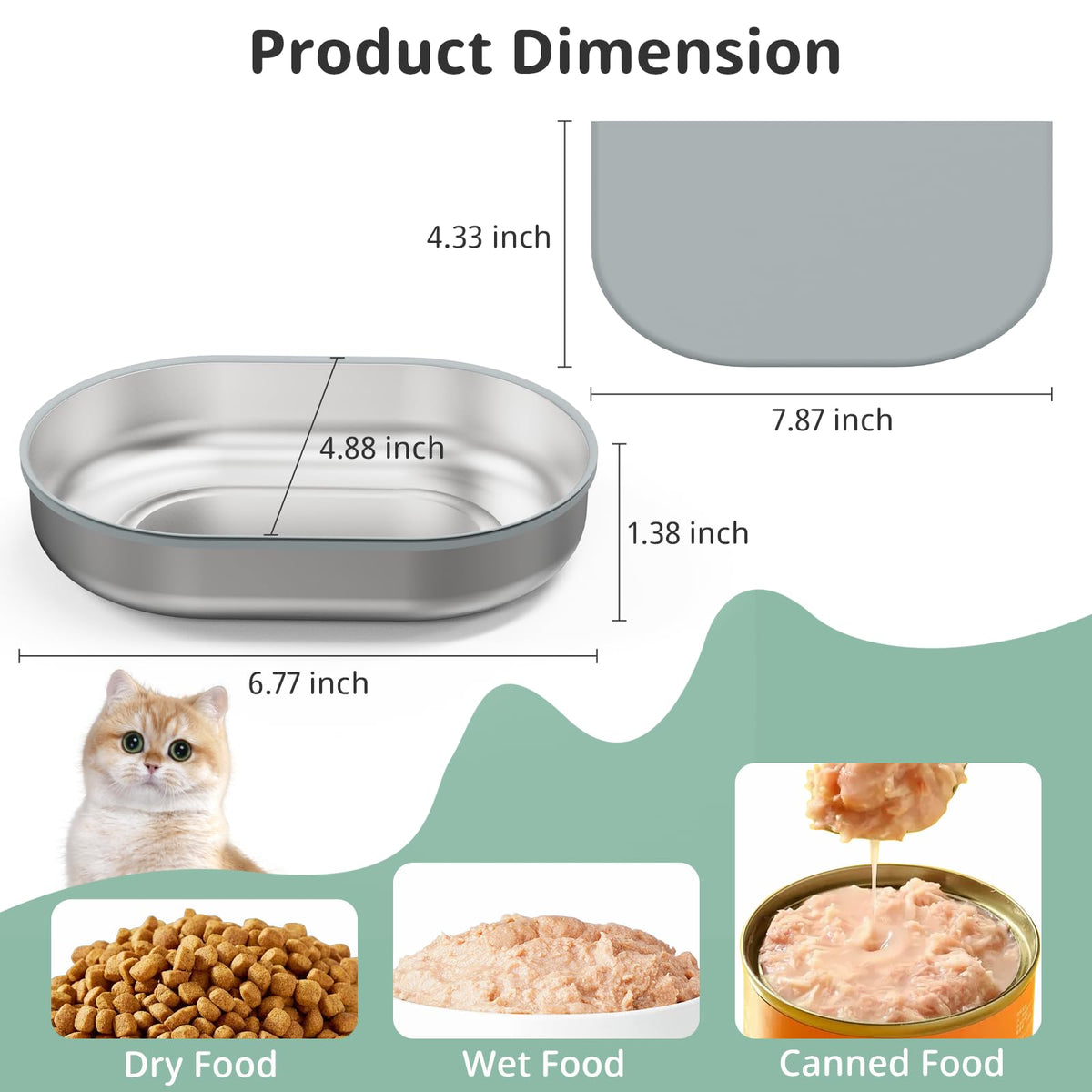 Baofum Pet Feeder in Silver Bowls