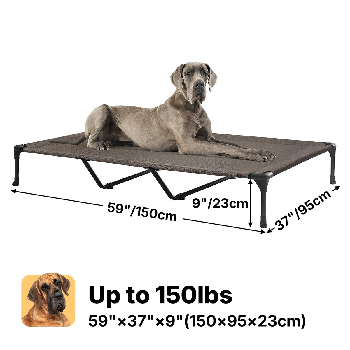 Veehoo Pet Bed Mat in 59.0"L x 37.5"W x 9.0"Th, Brown