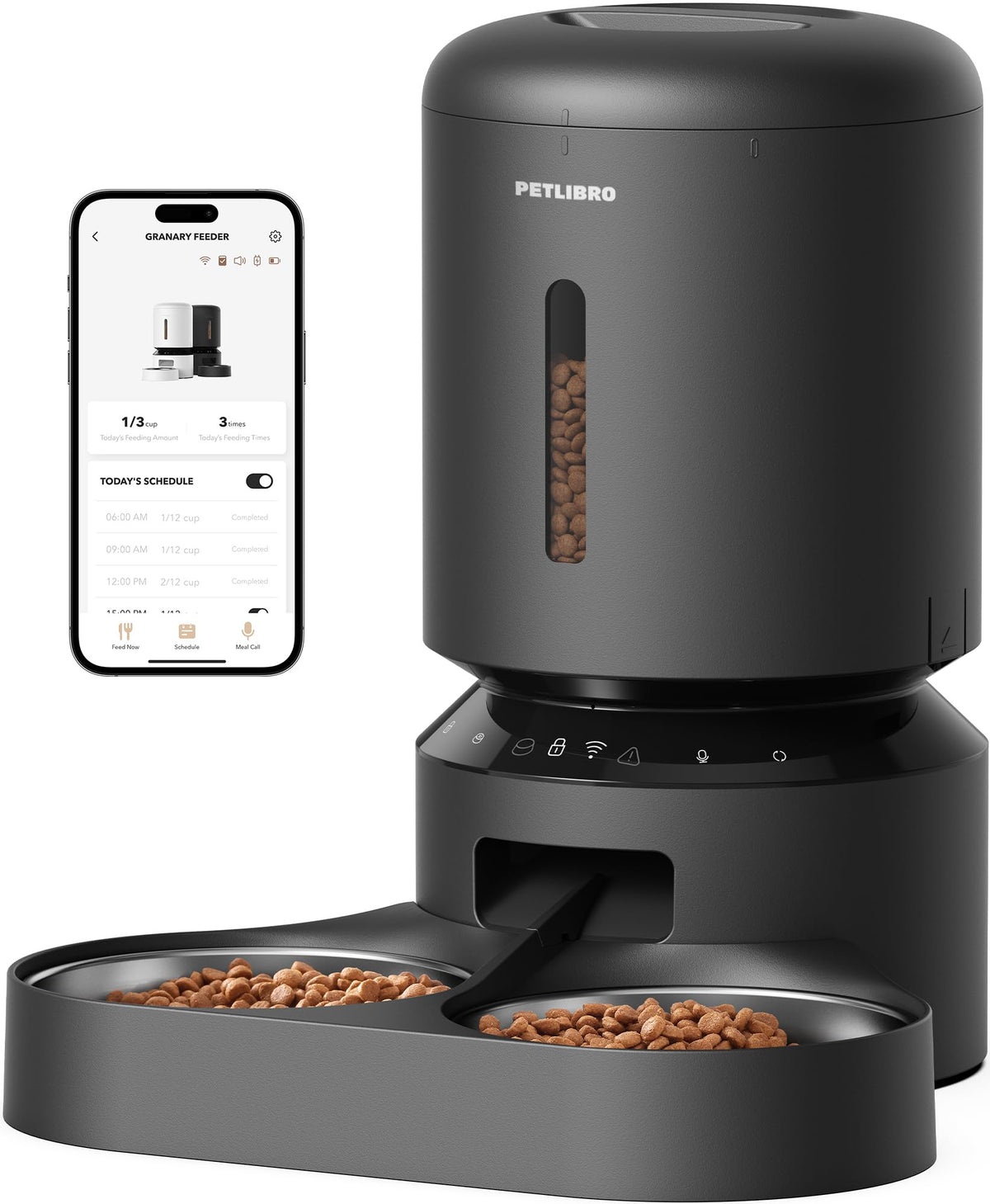 PETLIBRO Pet Feeder in Dual Tray with WiFi, Black