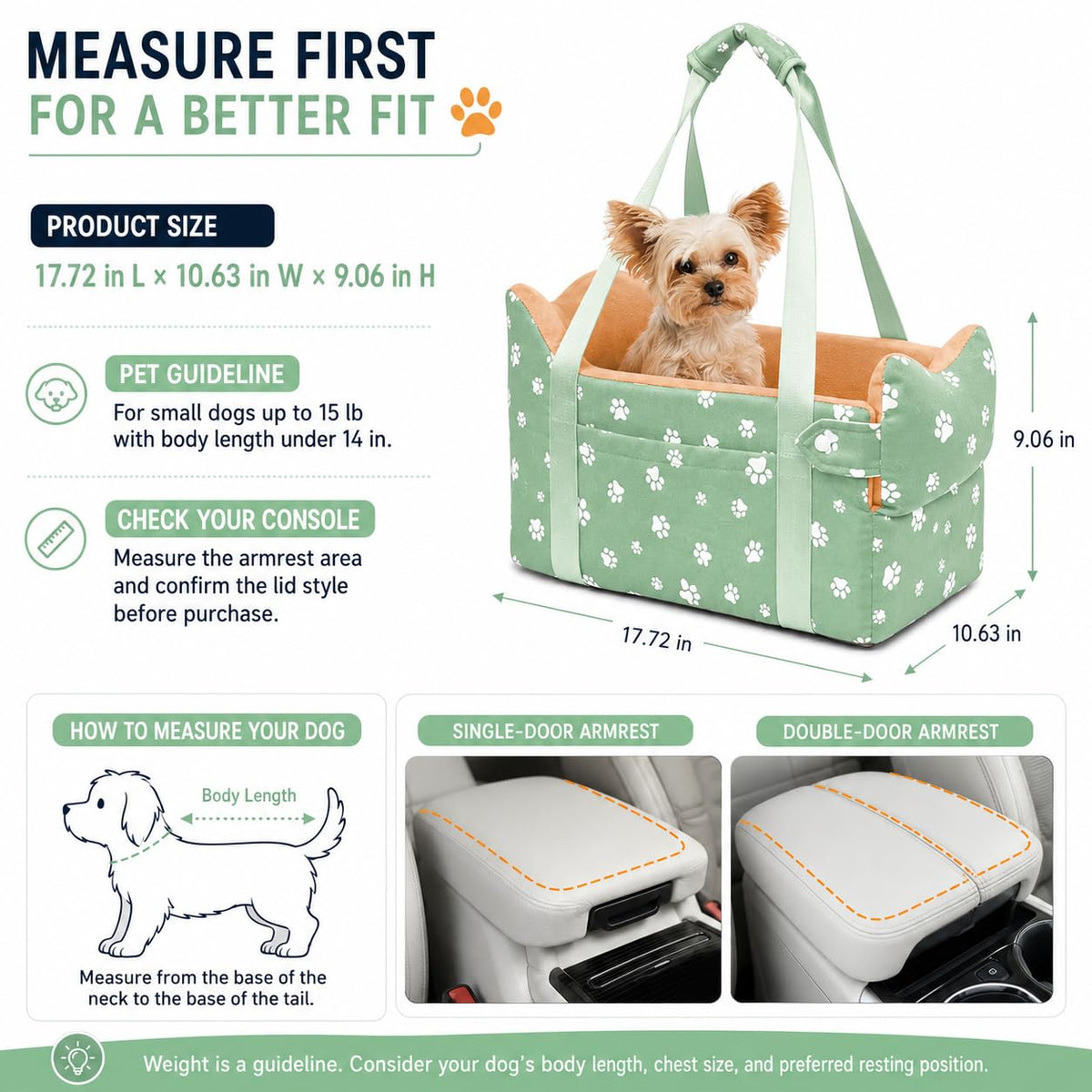 Cullaby Pet Seat in Small, Green