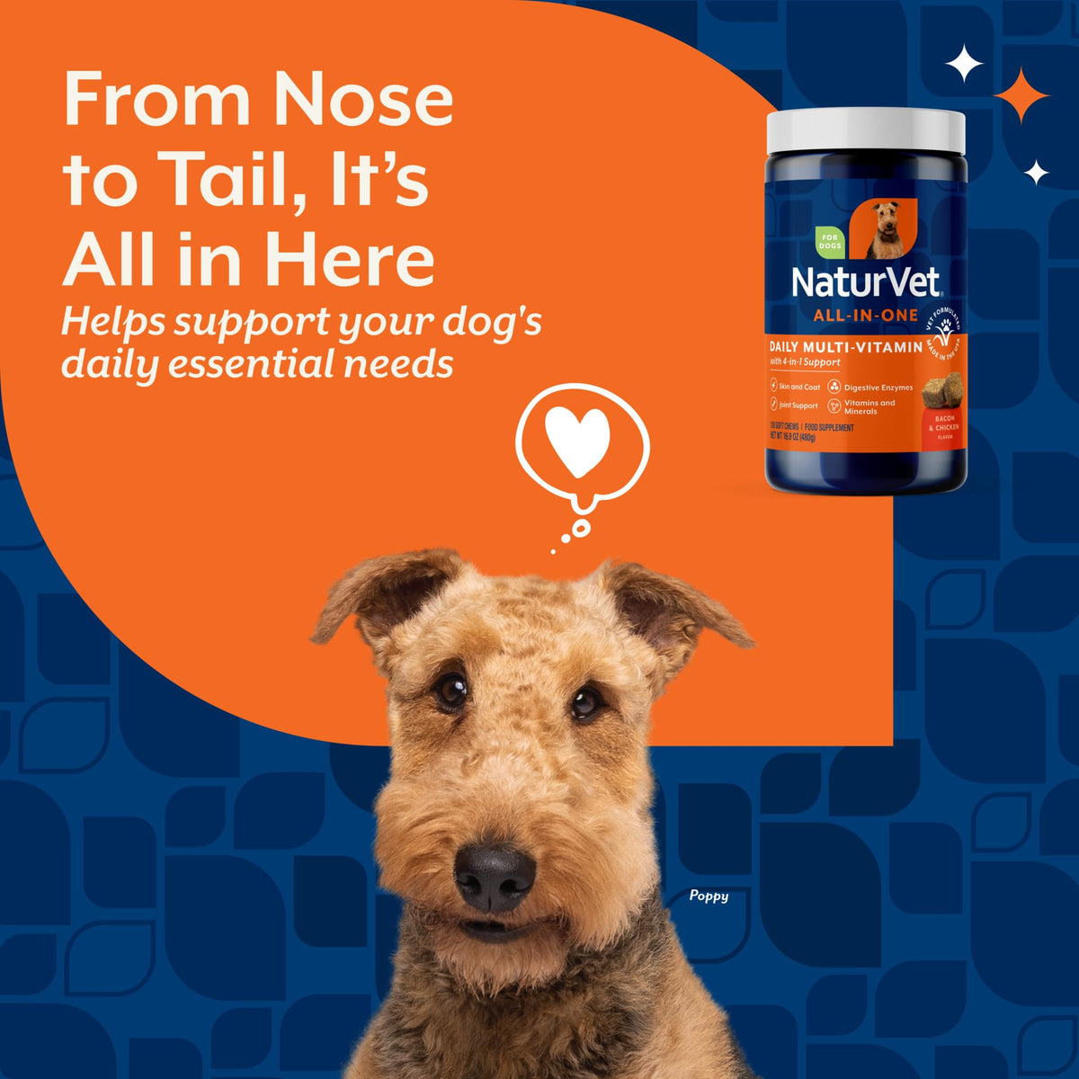 NaturVet Animal Vitamin in 120 Soft Chews, All-In-One