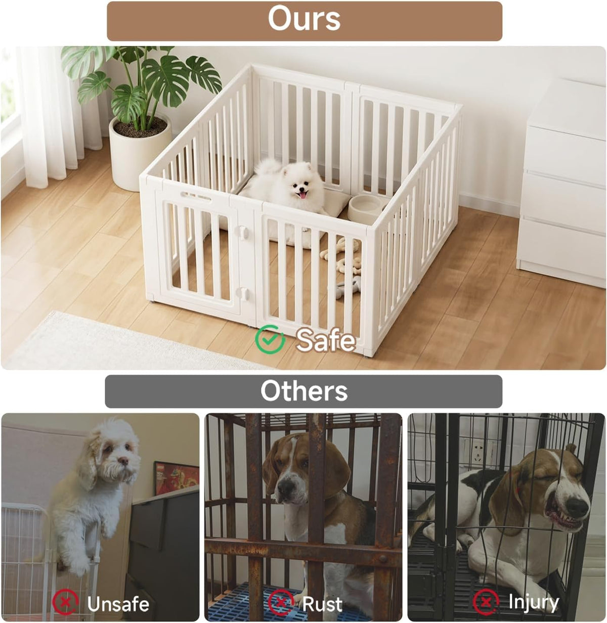 everfront Pet Playpen in 24", White