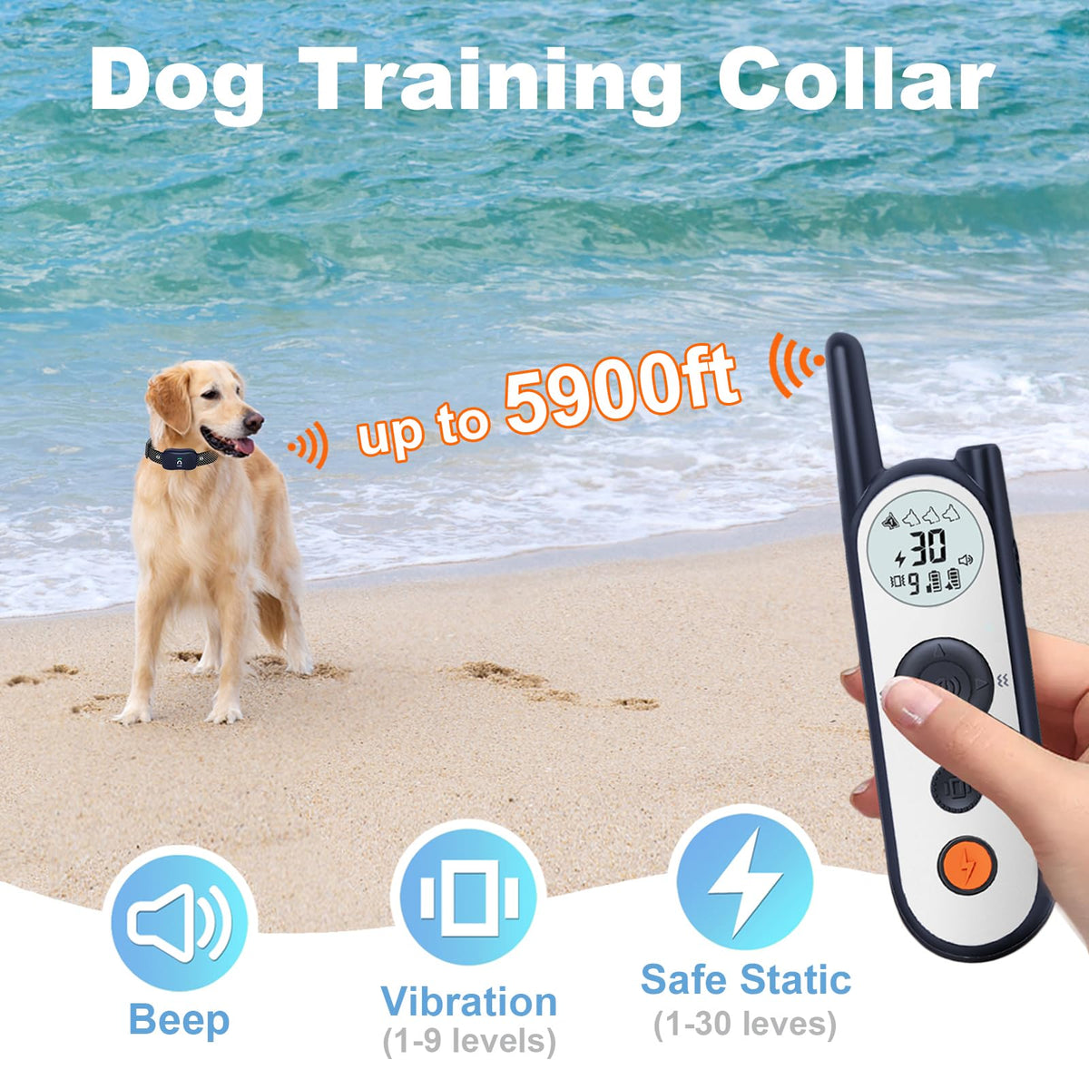 MIMOFPET Animal Collar in Up to 3500ft, Blue
