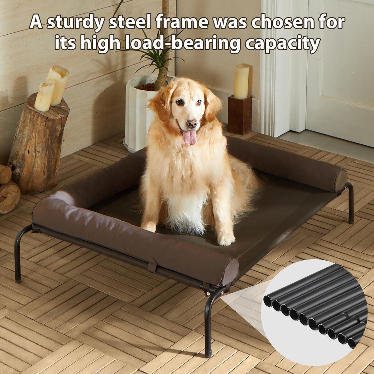 RRPETHOME Pet Bed Mat in 54.0"L x 34.0"W x 8.0"Th, Brown