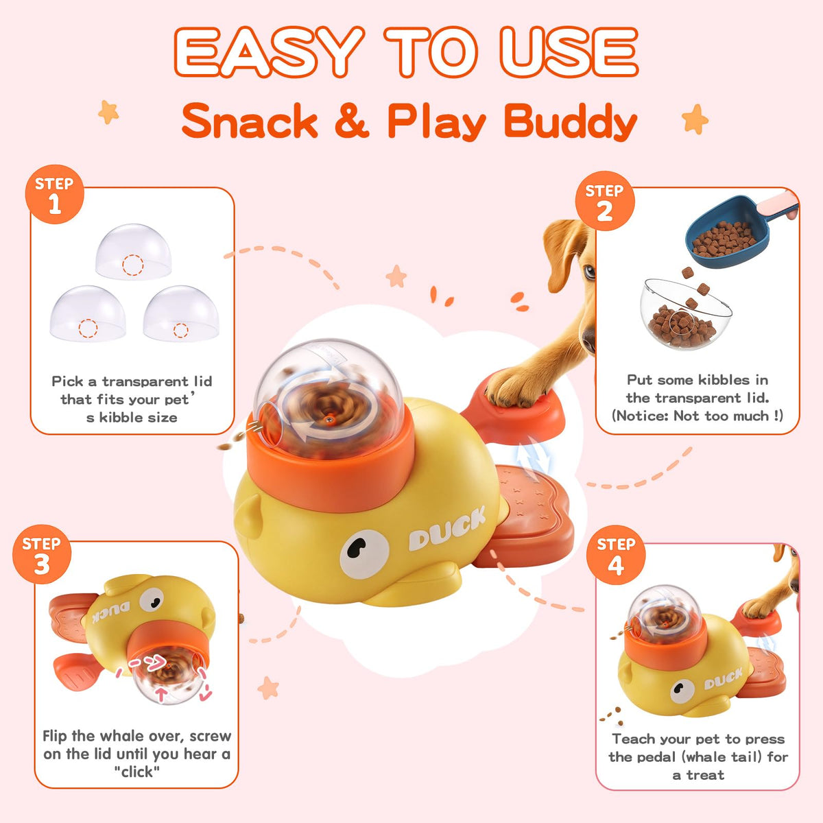 Star&Mi Pet Feeder in Duck-Yellow