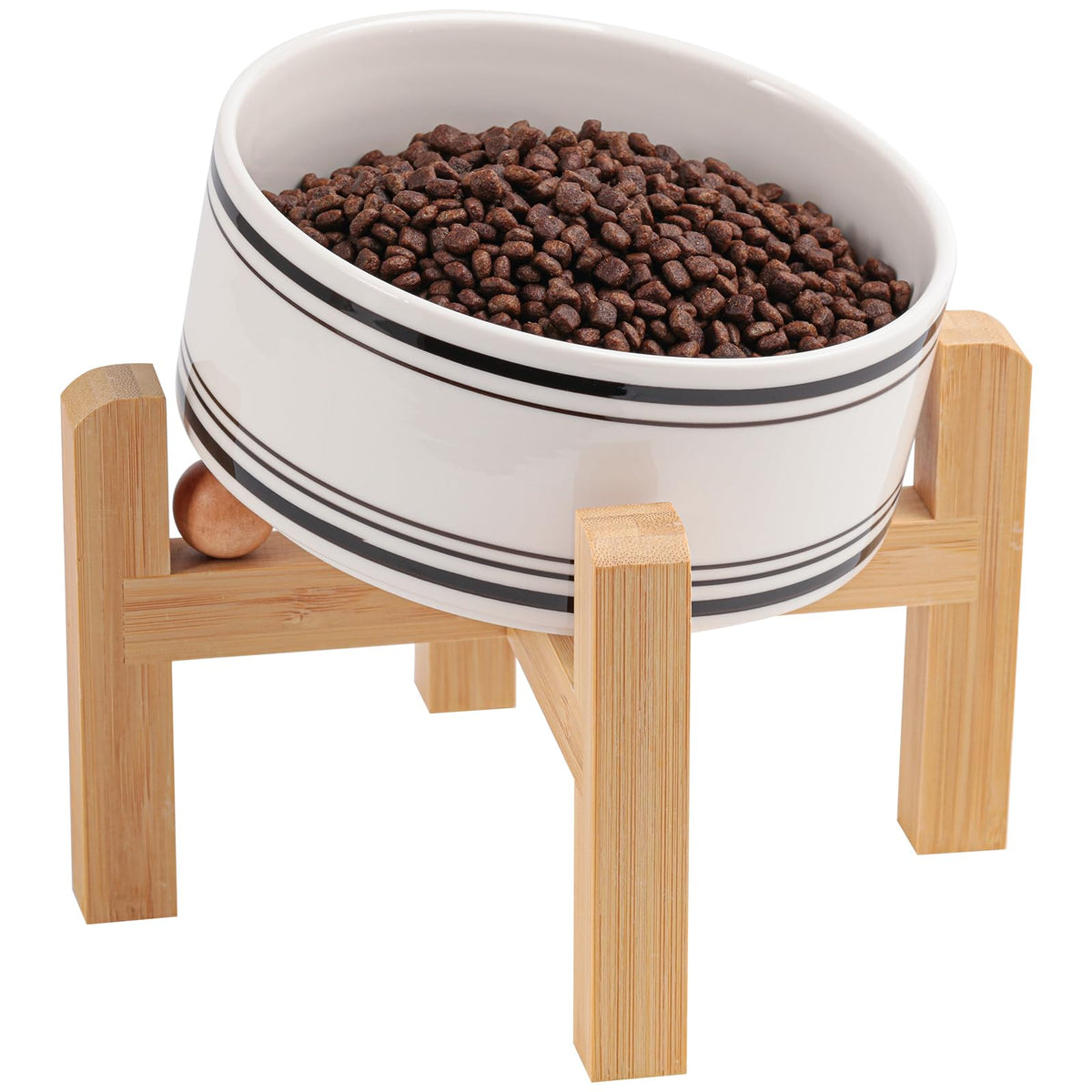 DJJJOOYS Pet Feeder in Slanted Small Dog Bowl, Black Striation