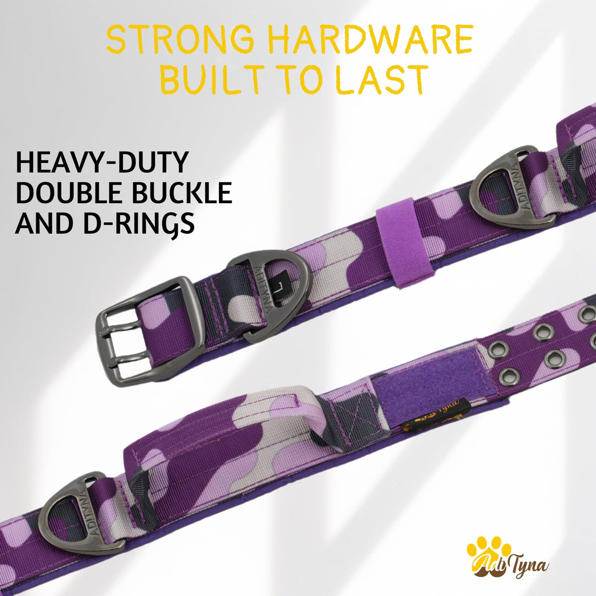 ADITYNA Animal Collar in Large: Fit 18-23" Neck, Camo Purple