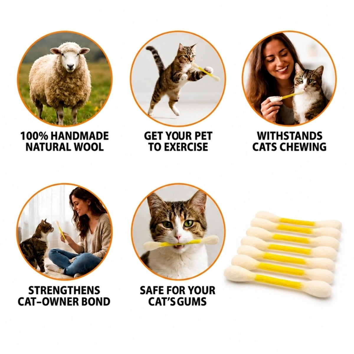 Glaciart One Pet Toy in Regular, Yellow Swabs