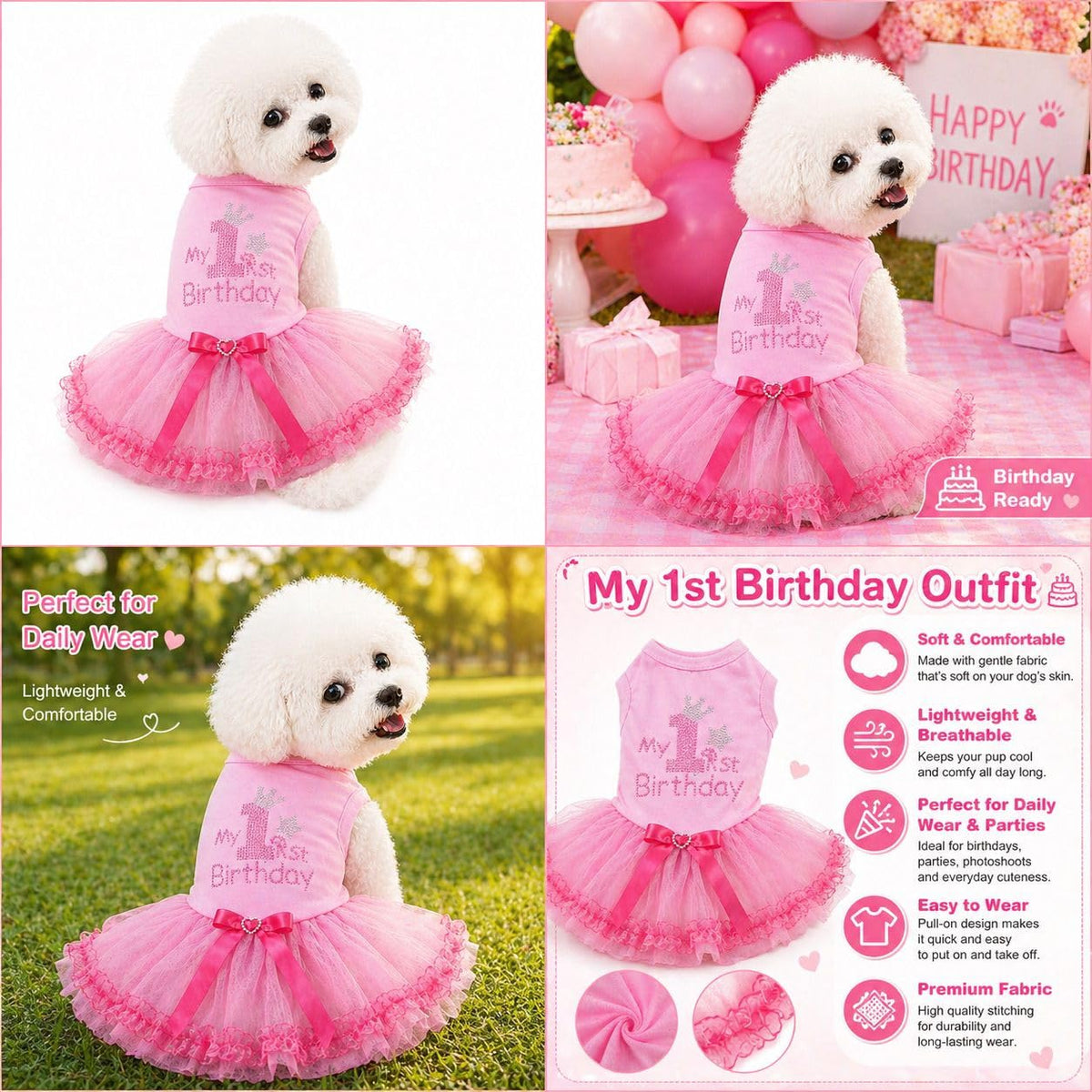 Petitebella Pet Apparel in X-Small, Pink/Pinks Lace