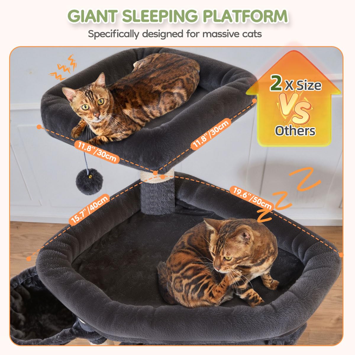 Taoqimiao Pet Activity Structure in 79 inch, Smoky Gray