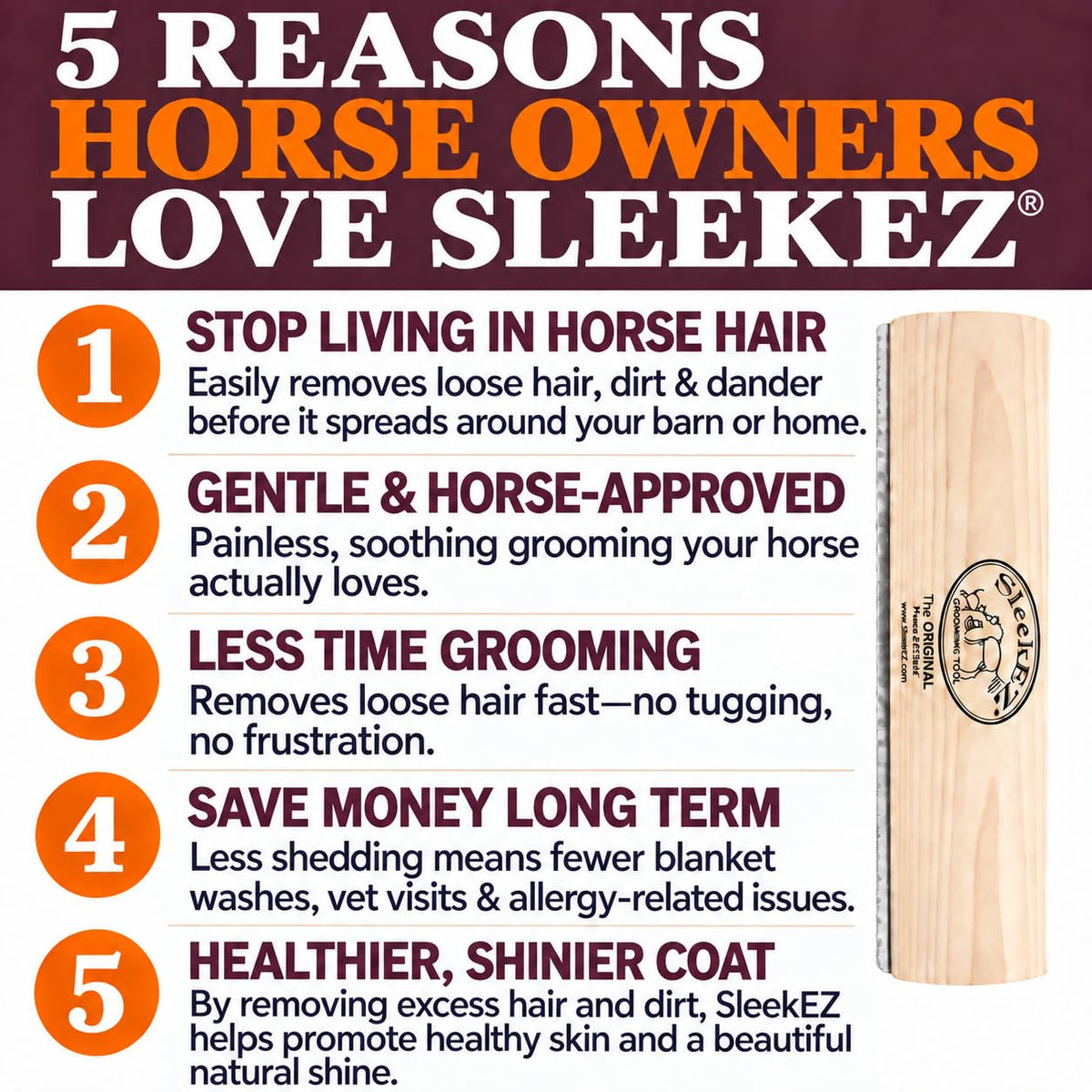 SleekEZ Hair Brush in 10 Inch, Multi-colored