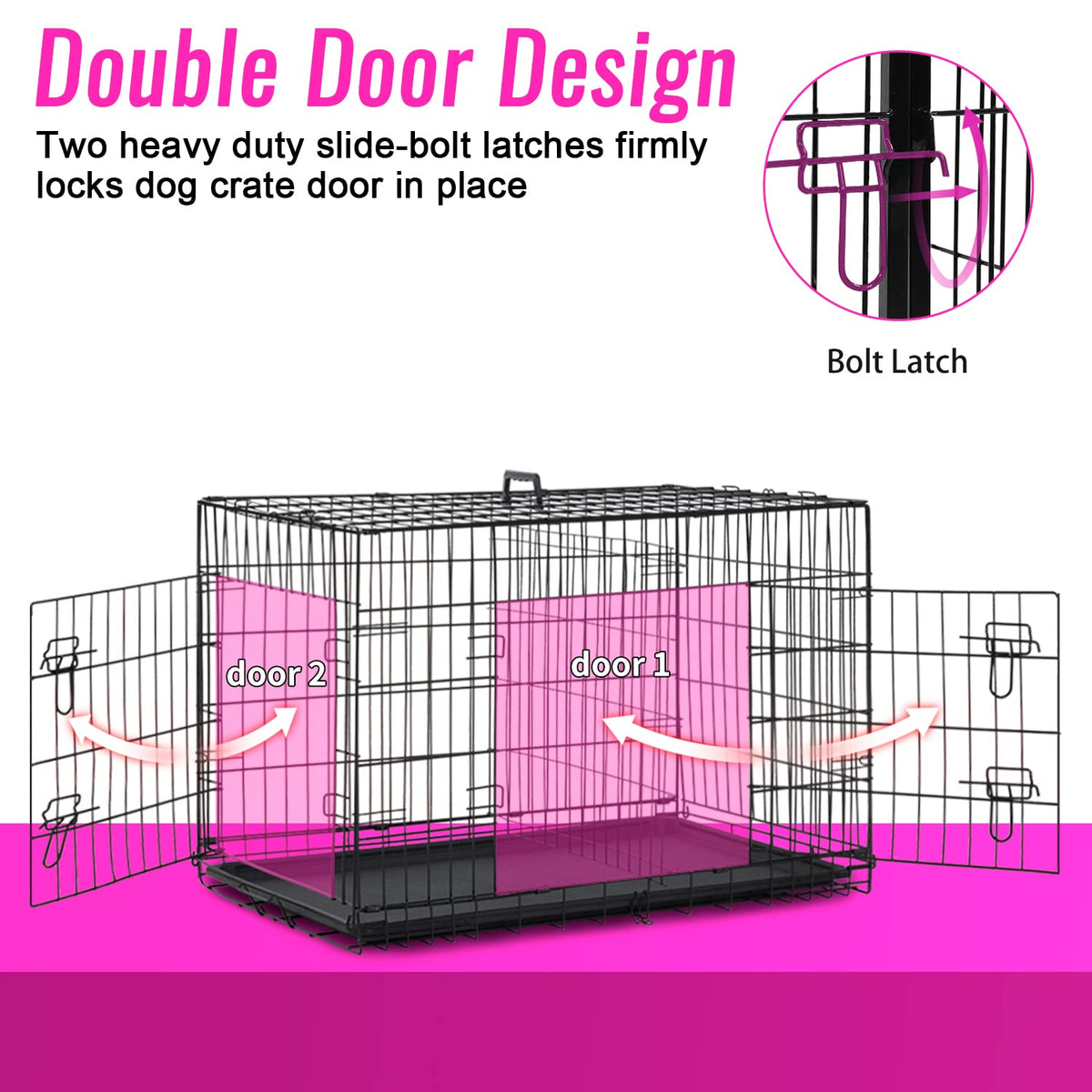 FDW Animal Cage in 48 Inch, Black