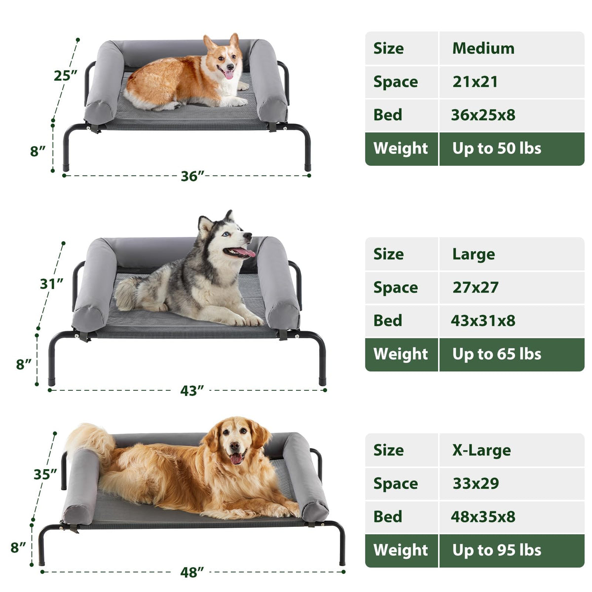 RRPETHOME Pet Bed Mat in 48.0"L x 35.0"W x 8.0"Th, light gray