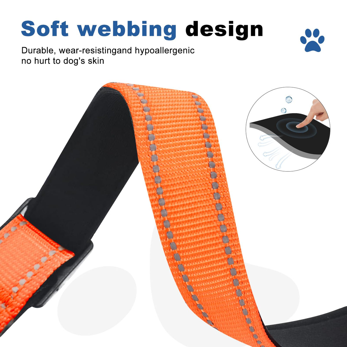 GDLKPS Animal Collar in XS:3/4" Wide for 11.5"-13.5" Neck, Orange