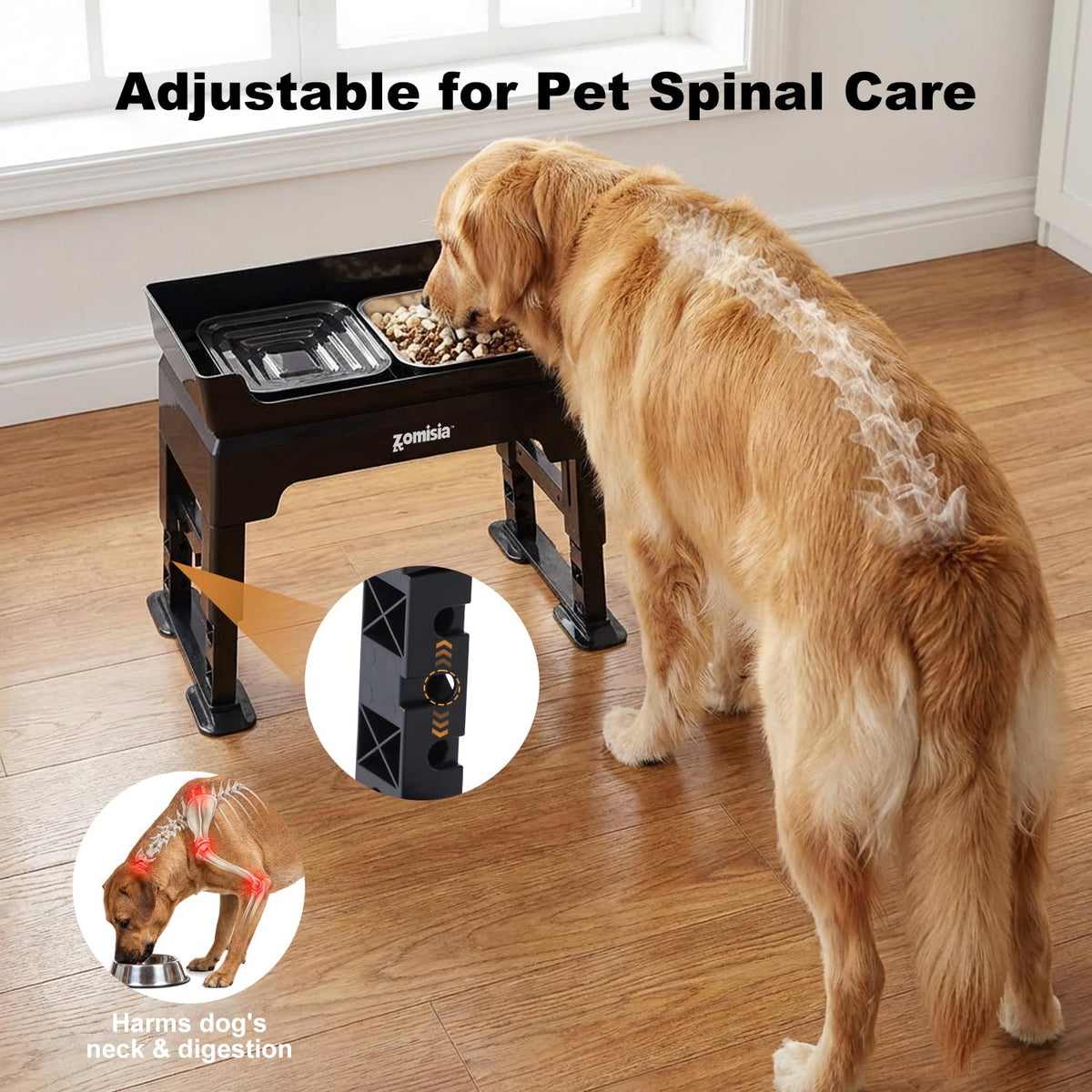 ZOMISIA Pet Feeder in 2L, Black