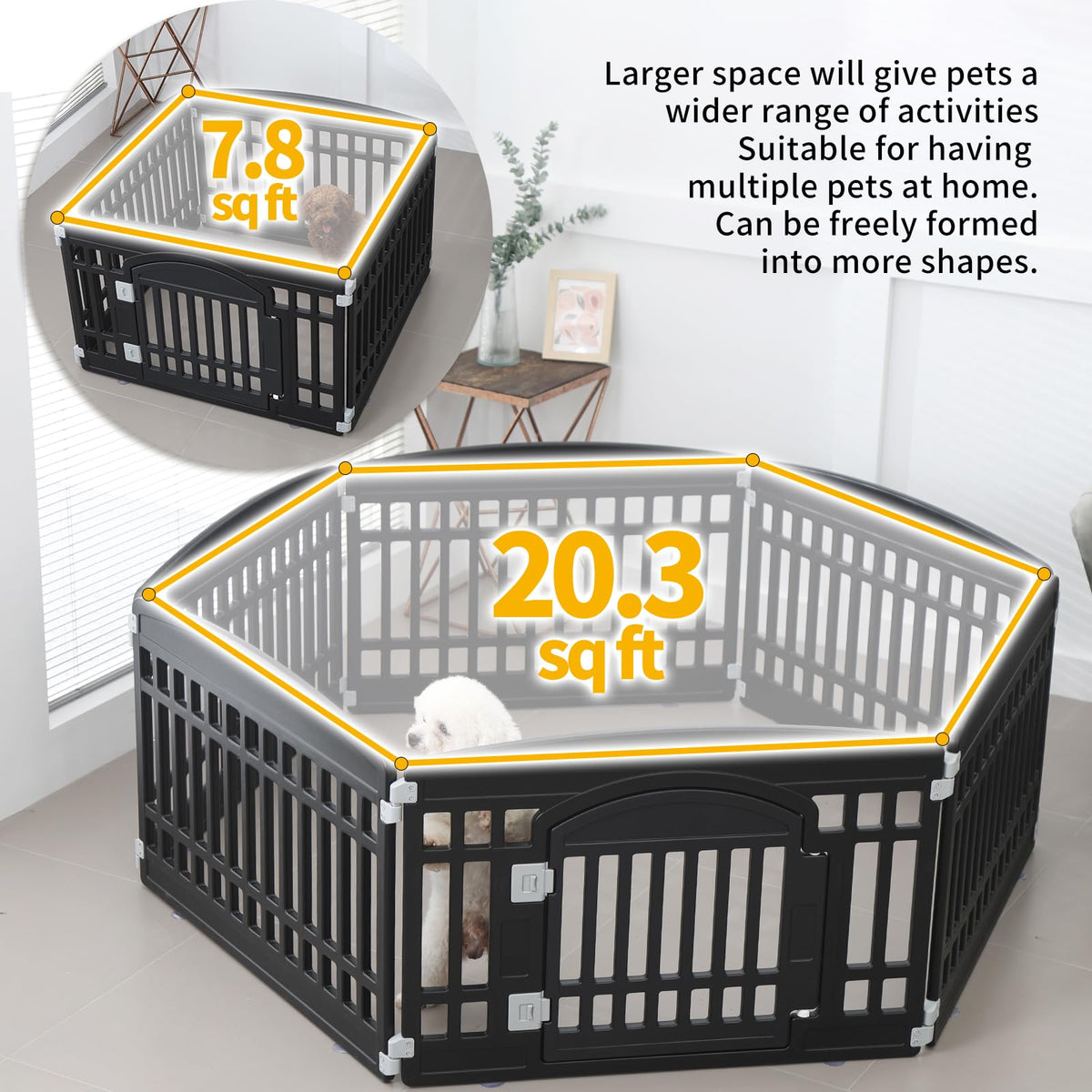 Gupamiga Pet Playpen in Black
