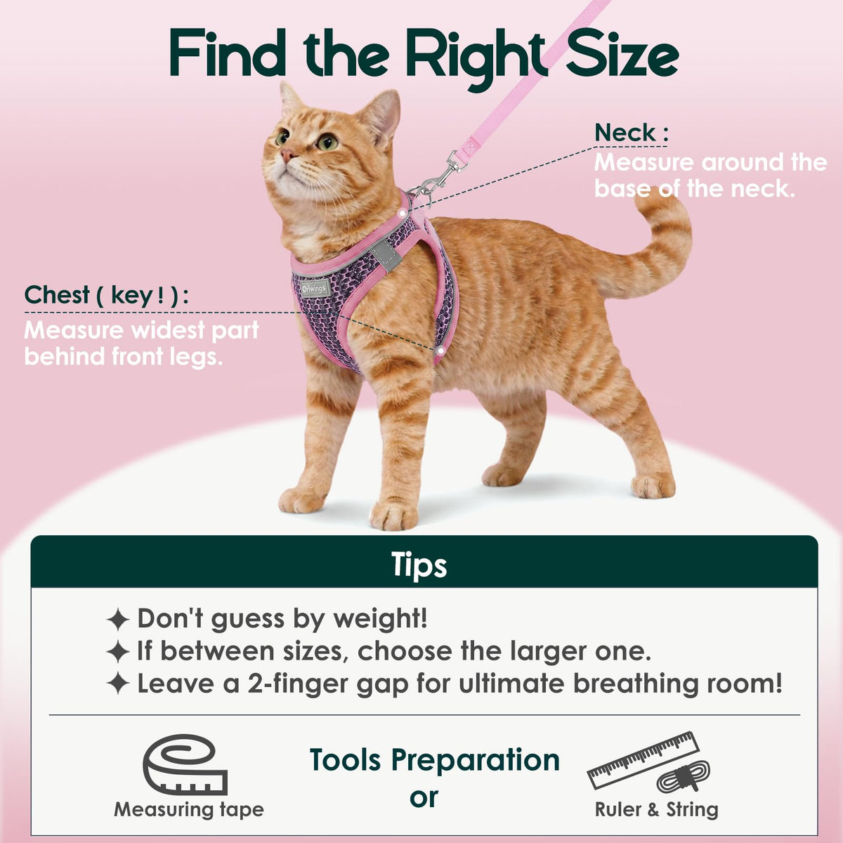 Oriwings Animal Harness in XXS, Pink