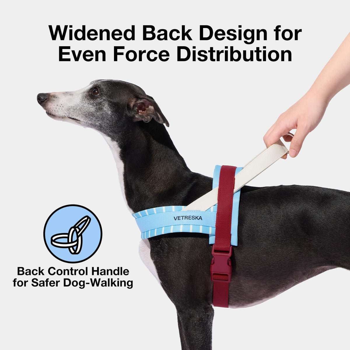 VETRESKA Animal Harness in XS(Chest: 16.9"-22"), Mist & Merlot