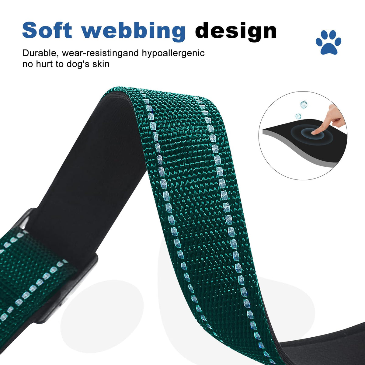 GDLKPS Animal Collar in XS:3/4" Wide for 11.5"-13.5" Neck, Blackish Green