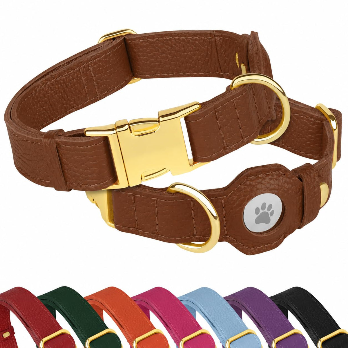 BUDKAS Animal Collar in XS, 9"-12" Neck Fit, Brown