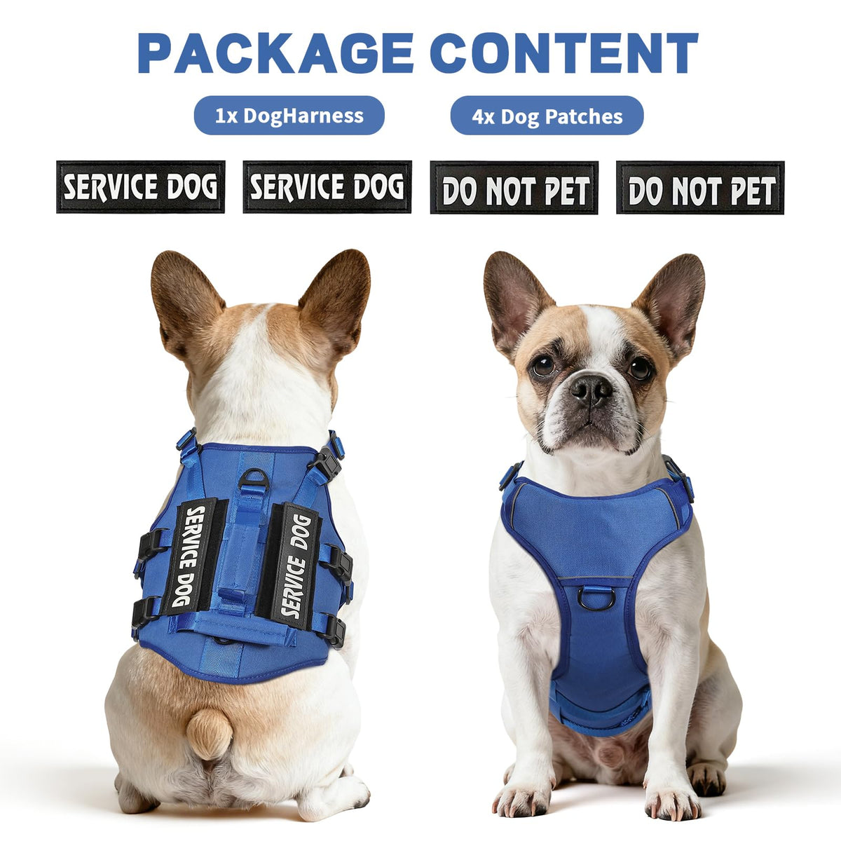 Jane Shine Animal Harness in S(Neck:14-18",Chest:17-24"), Blue