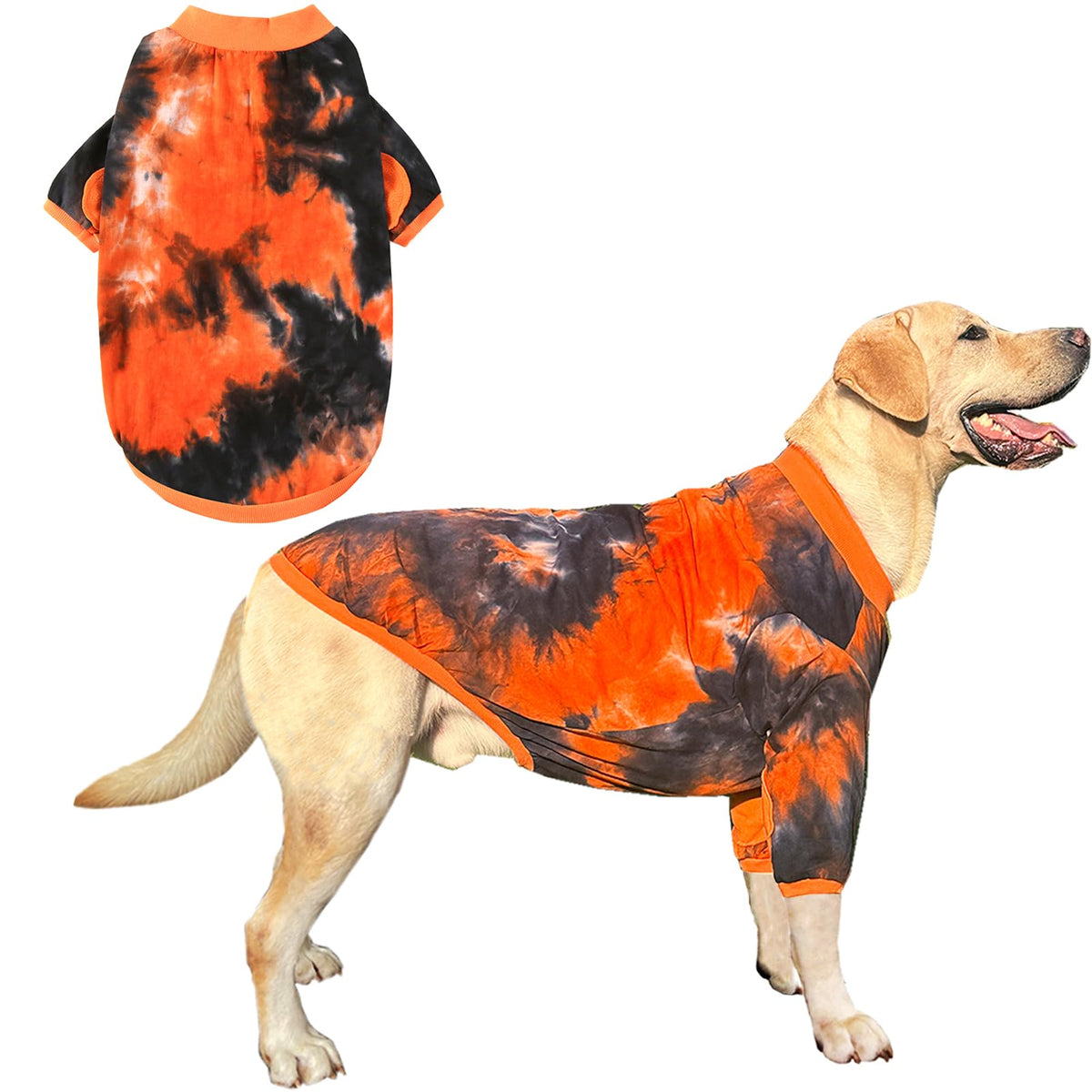 PriPre Pet Apparel in Large, Black Orange