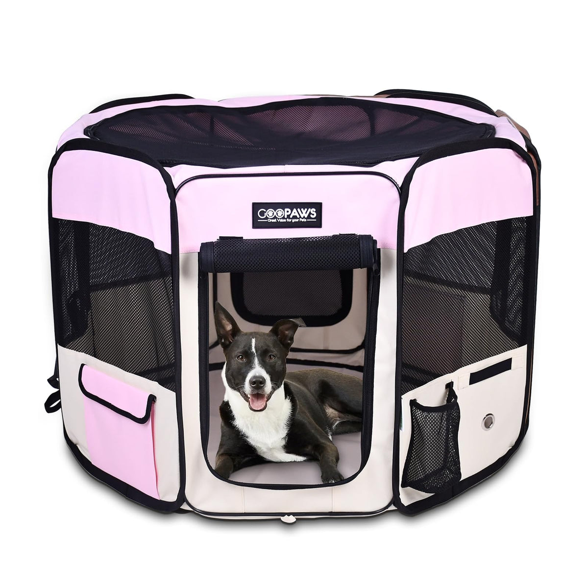 JESPET Pet Playpen in 45x45x24 Inch (Pack of 1), Pink