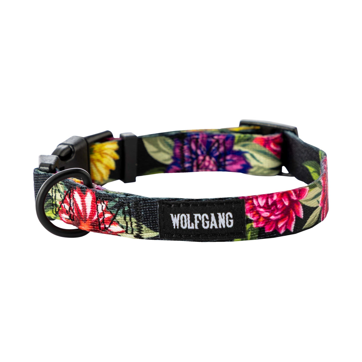 Wolfgang Man & Beast Animal Collar in Large (1 Inch x 18-26 Inch), DarkFloral Print