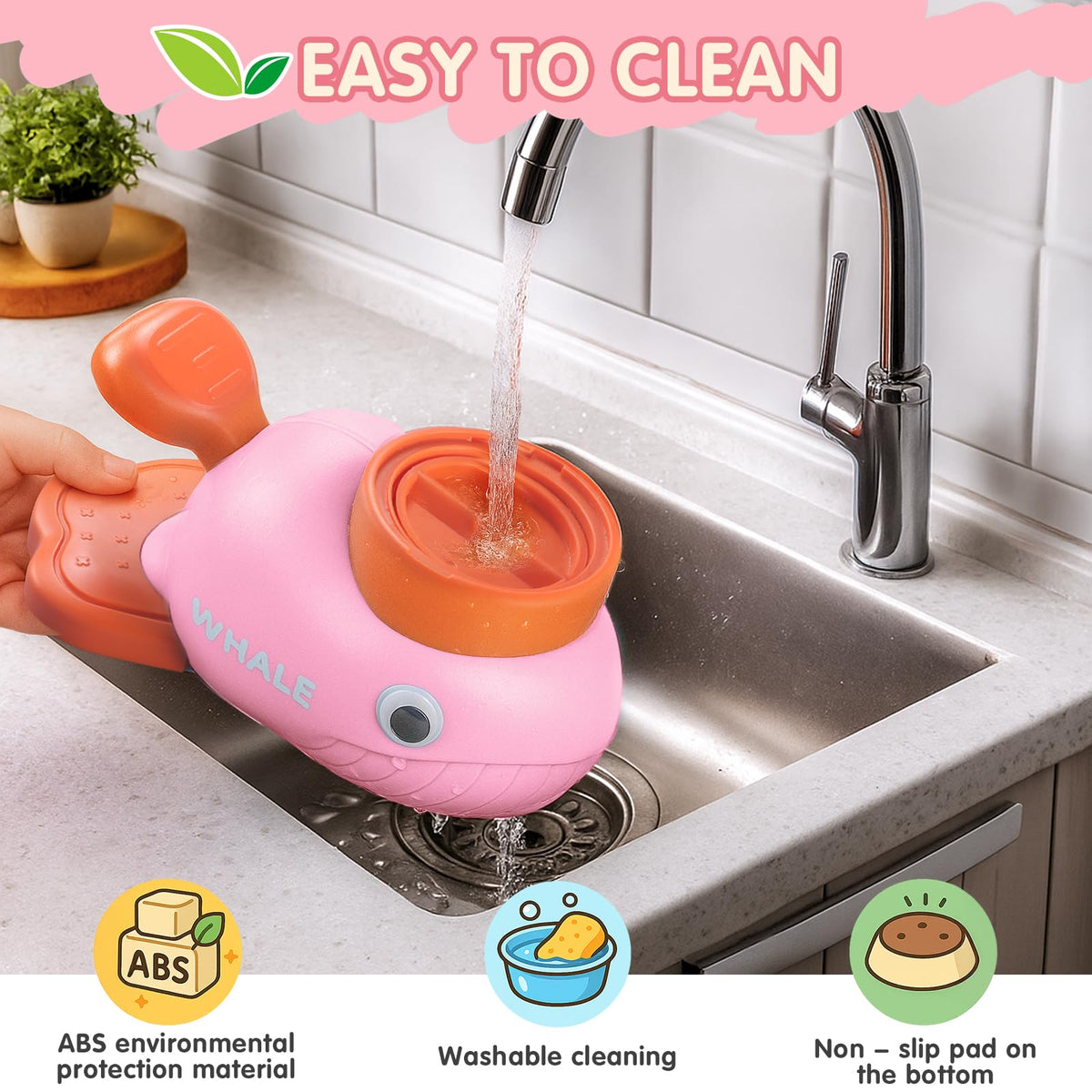 Star&Mi Pet Feeder in Whale-Pink