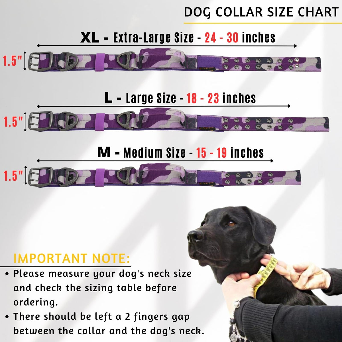 ADITYNA Animal Collar in Extra-Large: Fit 24-30" Neck, Camo Purple