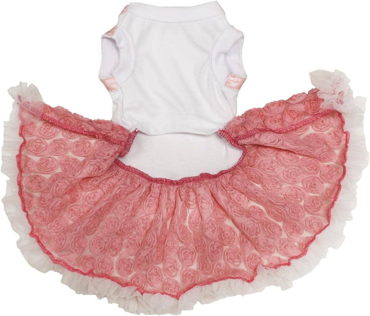 Petitebella Pet Apparel in X-Small, White/Dusty Pink Floral