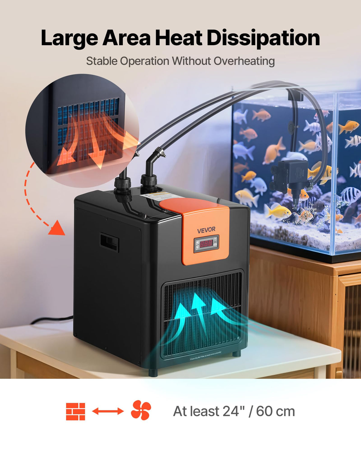 VEVOR Vivarium in 1/3 HP - Upgrade, Black