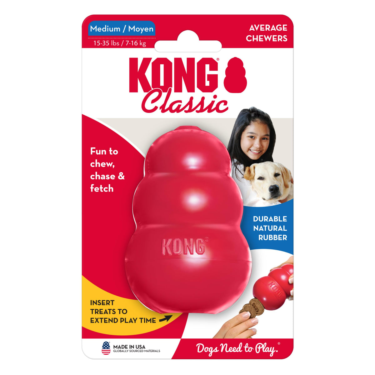 KONG Pet Toy in Medium (Pack of 3), Red