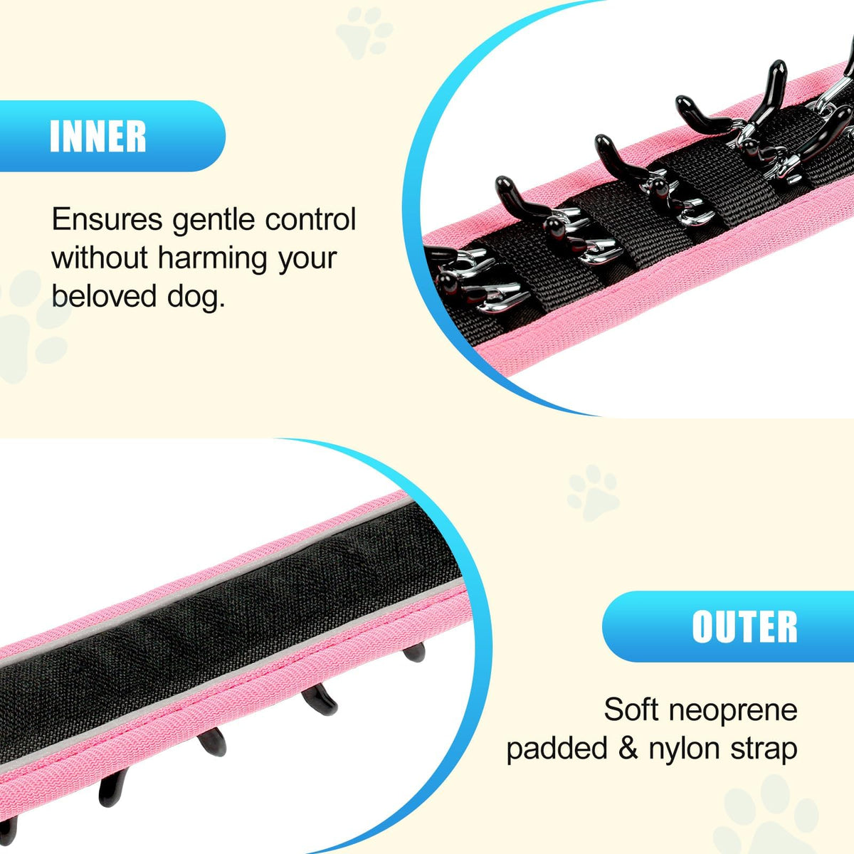 NozlaID Animal Collar in M(15"-19.5"), Pink