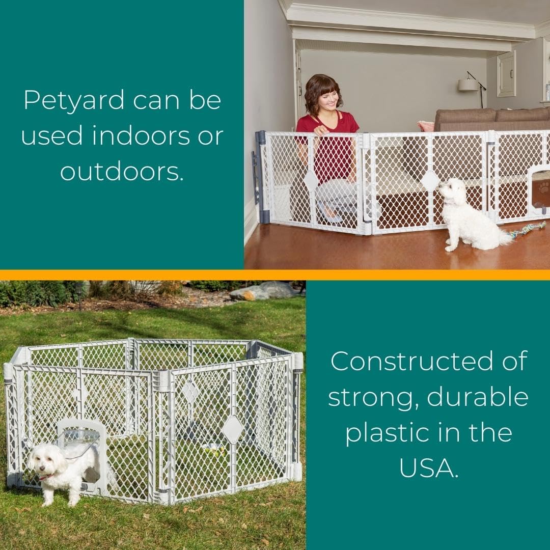 MYPET Pet Playpen in 6-Panel Barrier, Light Gray