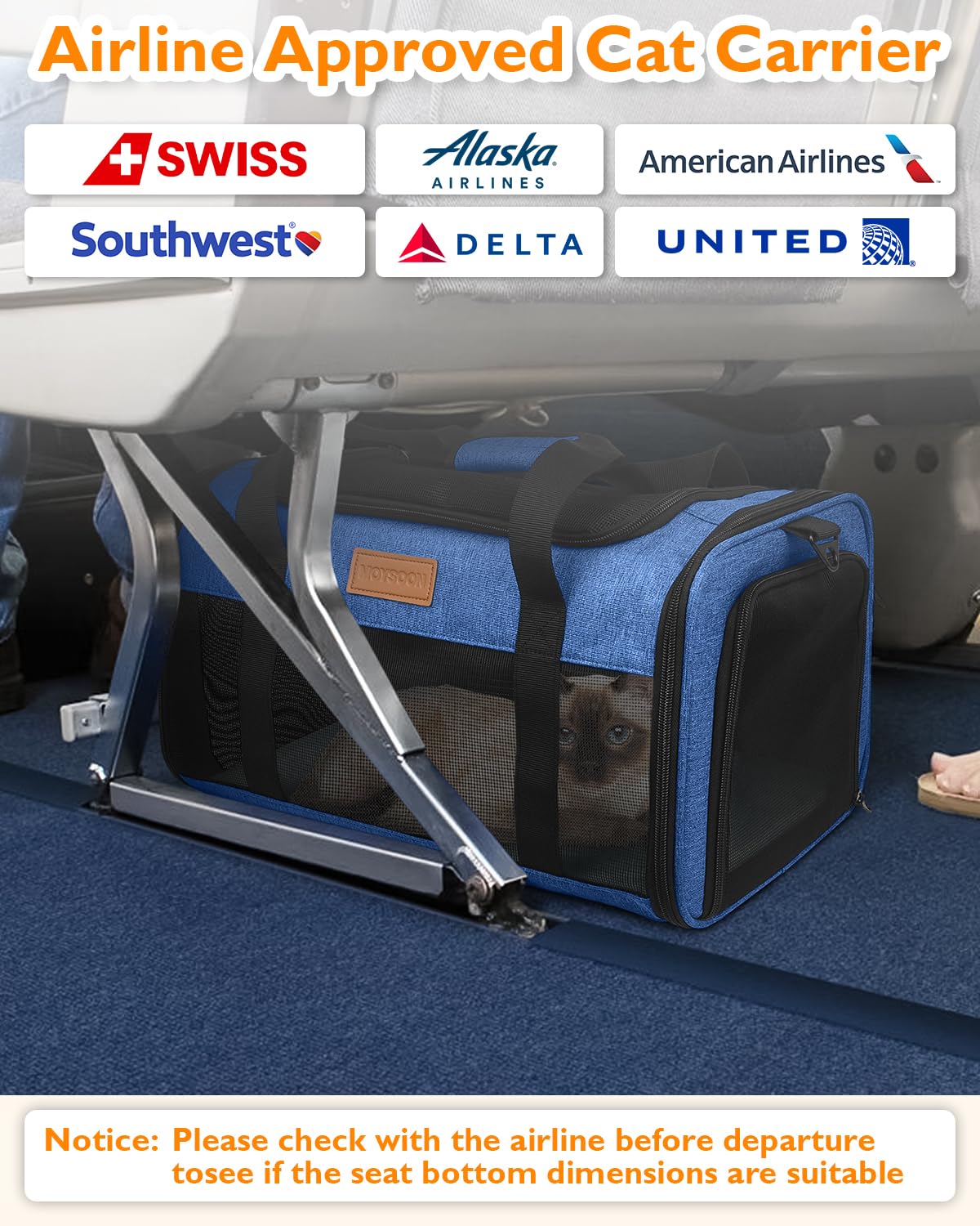 Petux Animal Carrier in 17.0"L x 11.0"W x 9.5"H, Blue