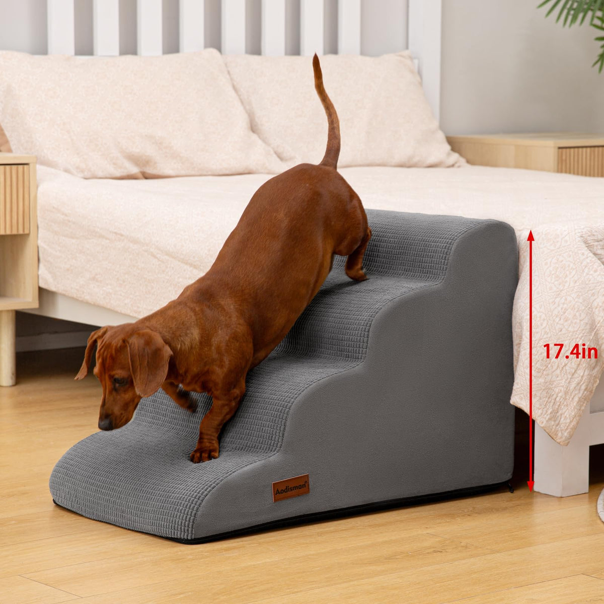 aodisman Animal Stair in Standard 4-Step 17.4"H, Grey