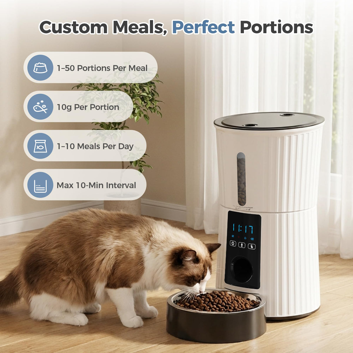 DUMOS Pet Feeder in 4L-WiFi, Modern White